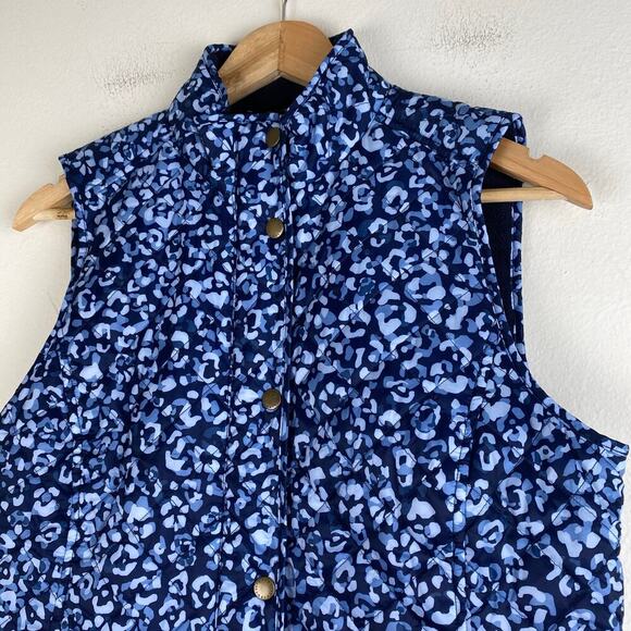 Talbot's Petite Quilted Vest Size MP Blue Animal Fleece Lined Classic Timeless - Picture 7 of 12